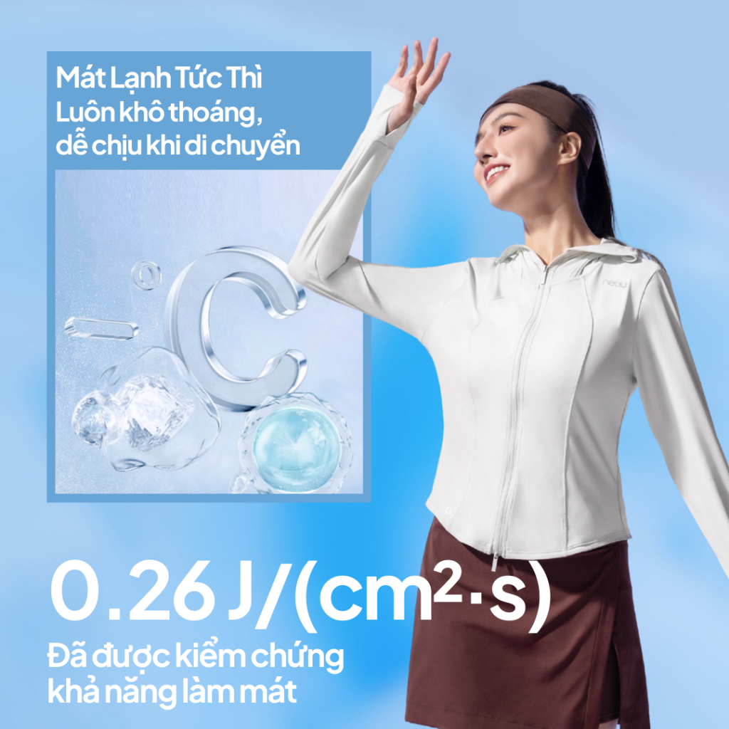 NEAU Áo Chống Nắng Nữ Có Mũ Tôn Dáng Mát Lạnh UPF50+ Logo Đổi Màu Theo Tia UV Khóa Kéo 2 Chiều - SlimFit SF501 | BigBuy360 - bigbuy360.vn