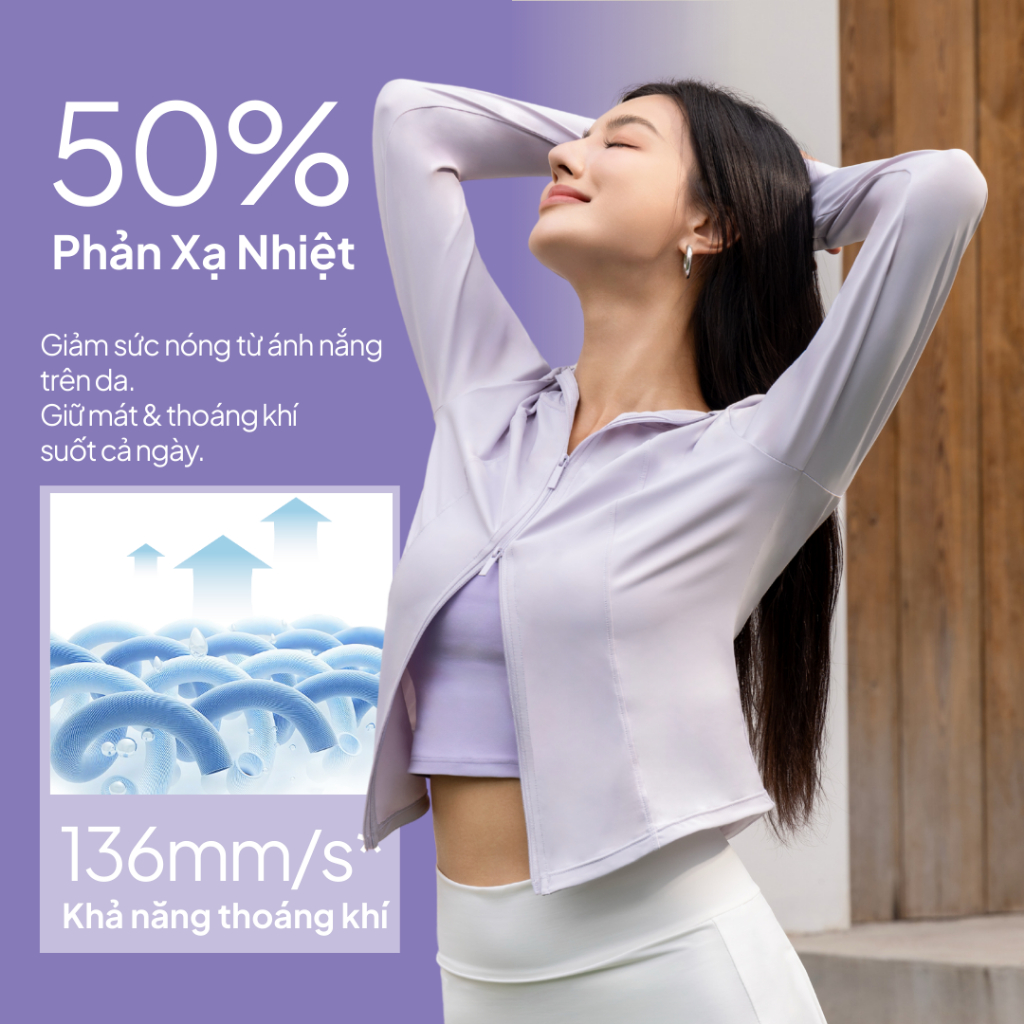 NEAU Áo Chống Nắng Nữ Có Mũ Tôn Dáng Mát Lạnh UPF50+ Logo Đổi Màu Theo Tia UV Khóa Kéo 2 Chiều - SlimFit SF501 | BigBuy360 - bigbuy360.vn