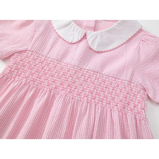 Váy Cho Bé Gái, Váy Cho Bé Thiết Kế Cổ Bẻ Tay Bồng Họa Tiết Thỏ Đáng Yêu Chất Cotton