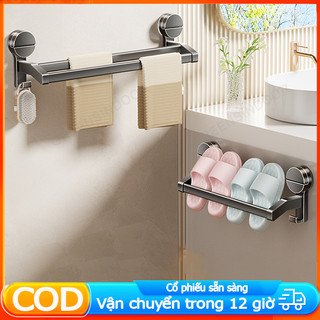 Giá Treo Khăn Nhà Tắm 2 Tầng GREENSINDOOR Điều Chỉnh Độ Dài, Cốc Hút Không Khoan Đục,Kệ Để Đồ, Thanh Treo Dép, Phơi Đồ