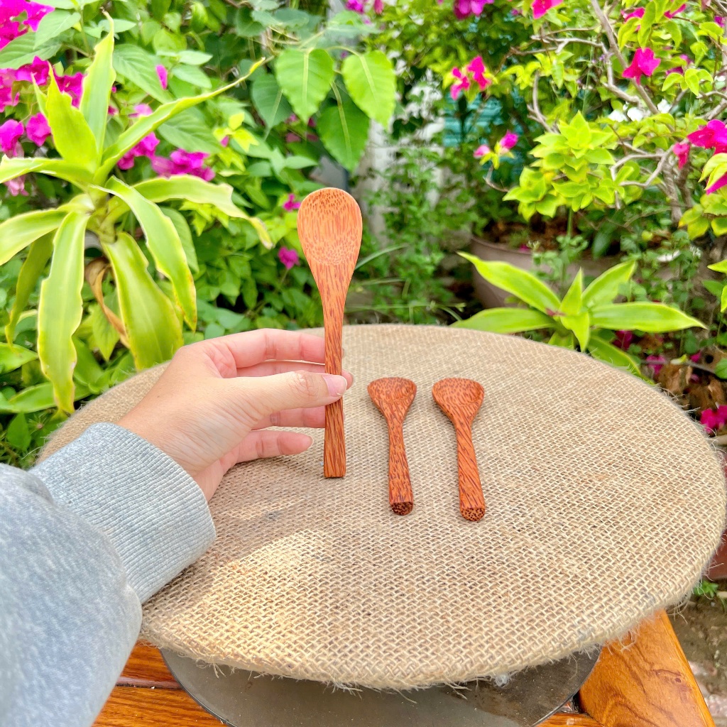 [ HÀNG LOẠI 1 ] Muỗng Gỗ dừa Dài 16cm, Thìa Gỗ Dừa Dùng Ăn Cơm, Ăn Granola, Ăn dặm Cho Em Bé, Đắp Mặt Nạ Cao Cấp