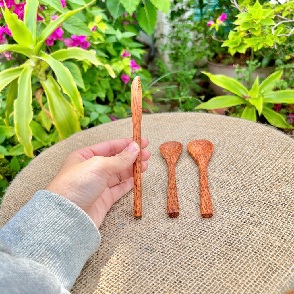 [ HÀNG LOẠI 1 ] Muỗng Gỗ dừa Dài 16cm, Thìa Gỗ Dừa Dùng Ăn Cơm, Ăn Granola, Ăn dặm Cho Em Bé, Đắp Mặt Nạ Cao Cấp