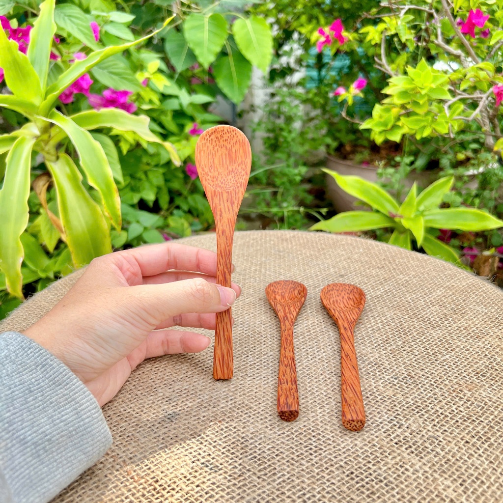[ HÀNG LOẠI 1 ] Muỗng Gỗ dừa Dài 16cm, Thìa Gỗ Dừa Dùng Ăn Cơm, Ăn Granola, Ăn dặm Cho Em Bé, Đắp Mặt Nạ Cao Cấp