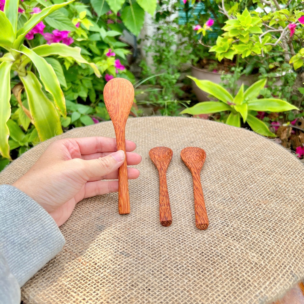 [ HÀNG LOẠI 1 ] Muỗng Gỗ dừa Dài 16cm, Thìa Gỗ Dừa Dùng Ăn Cơm, Ăn Granola, Ăn dặm Cho Em Bé, Đắp Mặt Nạ Cao Cấp