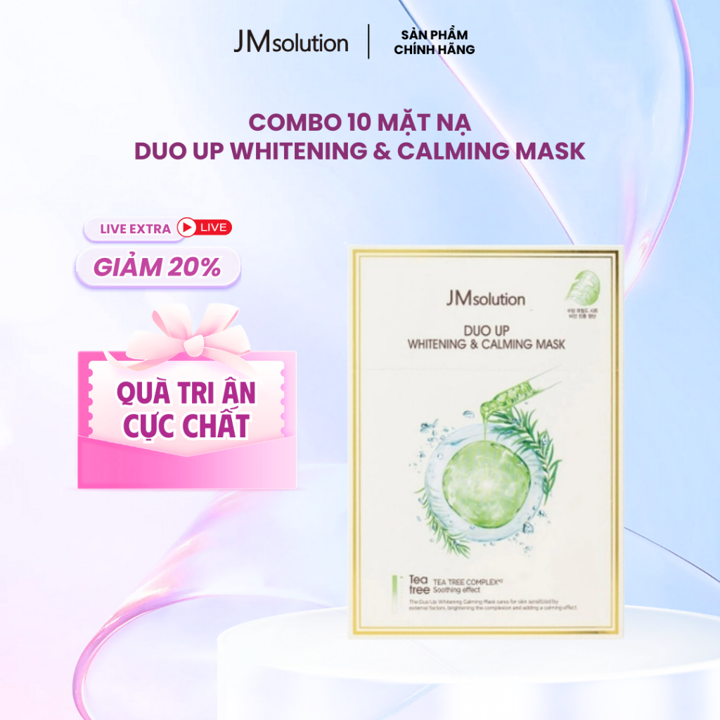 Combo 10 Mặt Nạ Giấy JMSolution Duo Up Whitening & Calming Mask Hỗ Trợ Cấp Ẩm, Cải Thiện Nếp Nhăn 30g