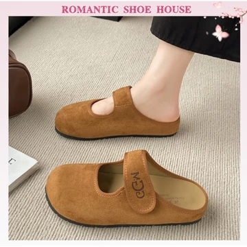 🔥Còn hàng🔥Dép sục nữ,Dép sục da lộn,Diày nữ mũi kín một nửan,Da mềm mại và thoải mái(size35-43)