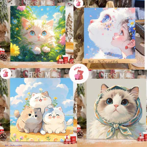 Tranh Số Hoá Animal Đáng Yêu Hoạt Hình Tranh Tô Màu 20x20cm dễ thương đầy đủ cọ, màu, căng kh