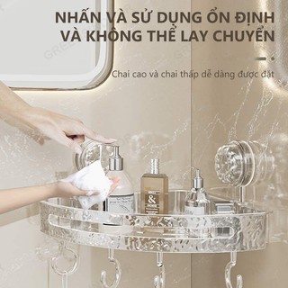 Kệ góc nhà tắm GREENSINDOOR Kệ Nhà Tắm, Kệ Dán Tường Không Khoan Đục, Chất Liệu Nhựa Trong Suốt Cứng 30.8CM Chiều dài