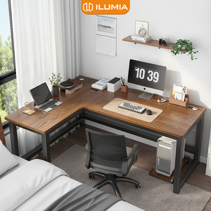 Bàn Làm Việc Góc chữ L, Bàn Gaming khung thép sơn tĩnh điện hiện đại thương hiệu ILUMIA - GM126 | BigBuy360 - bigbuy360.vn