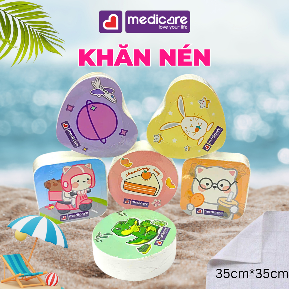 Khăn Nén MEDiCARE 35x35cm giao hình ngẫu nhiên (1 cái)