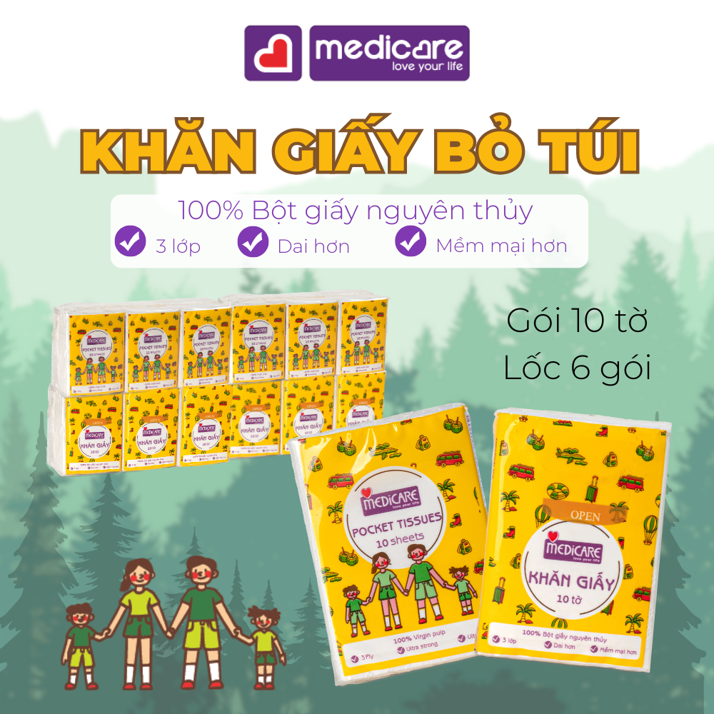 Khăn giấy bỏ túi MEDiCARE bịch 6 gói