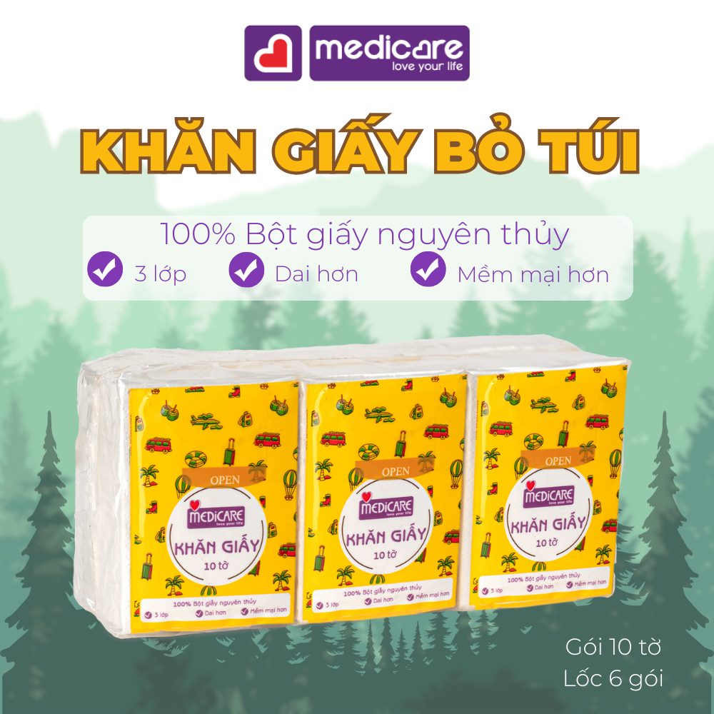 Khăn giấy bỏ túi MEDiCARE bịch 6 gói
