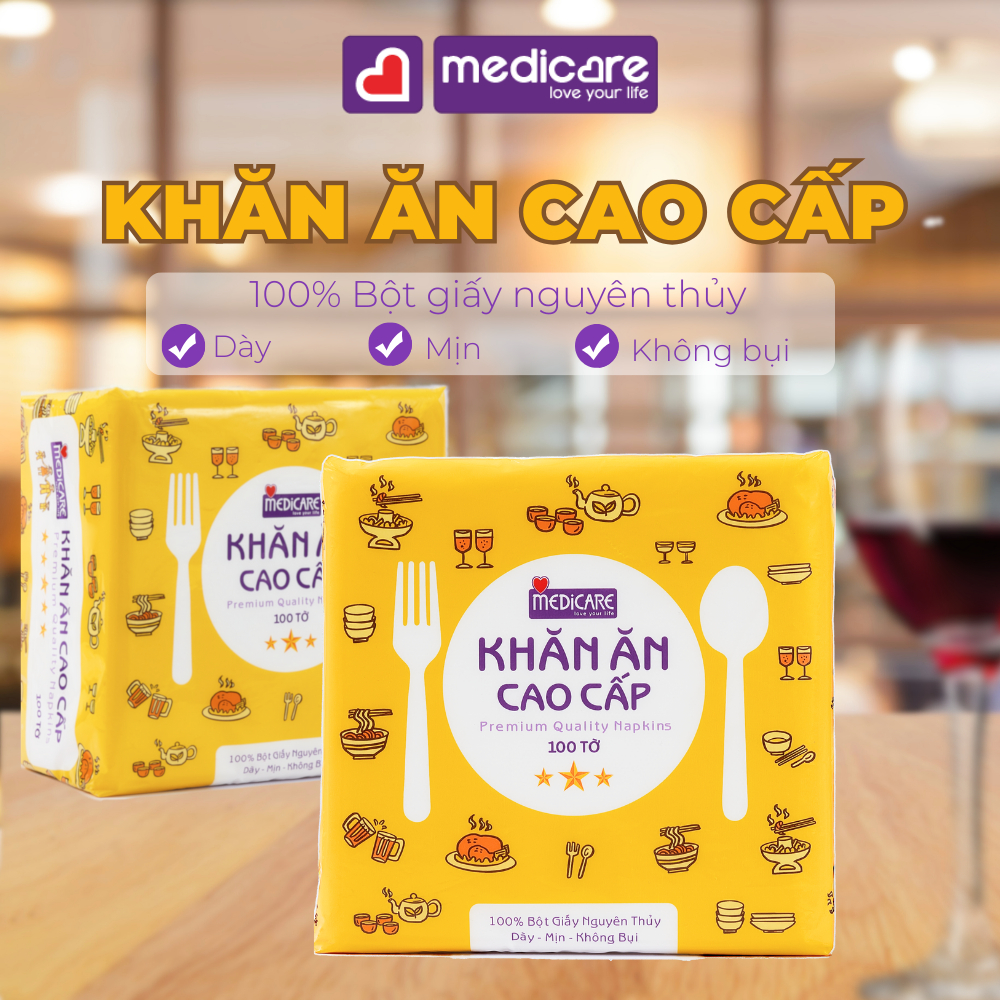 Khăn giấy ăn MEDiCARE đa năng 100 tờ