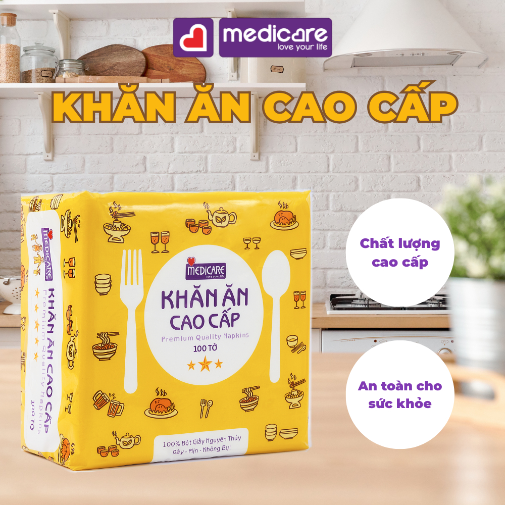 Khăn giấy ăn MEDiCARE đa năng 100 tờ