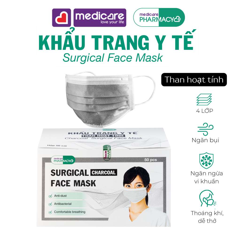 Khẩu trang MEDiCARE 4 lớp hộp 50 cái