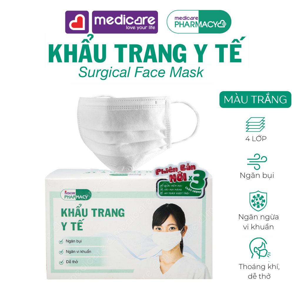 Khẩu trang MEDiCARE 4 lớp hộp 50 cái