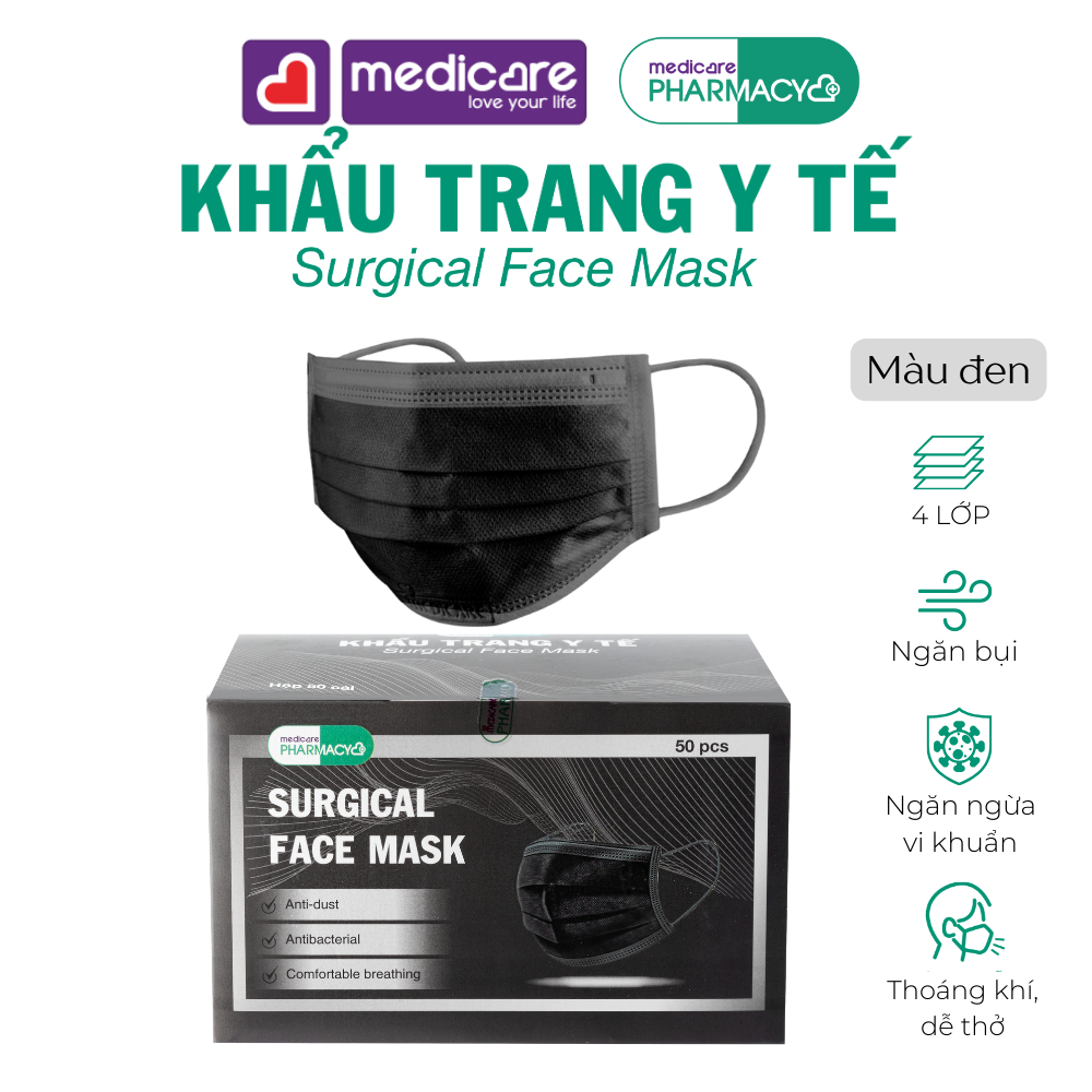 Khẩu trang MEDiCARE 4 lớp hộp 50 cái