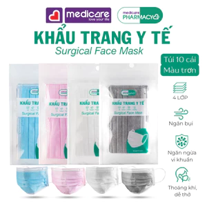 Khẩu Trang Y Tế MEDiCARE PHARMACY 4 lớp 10 cái 1 bịch