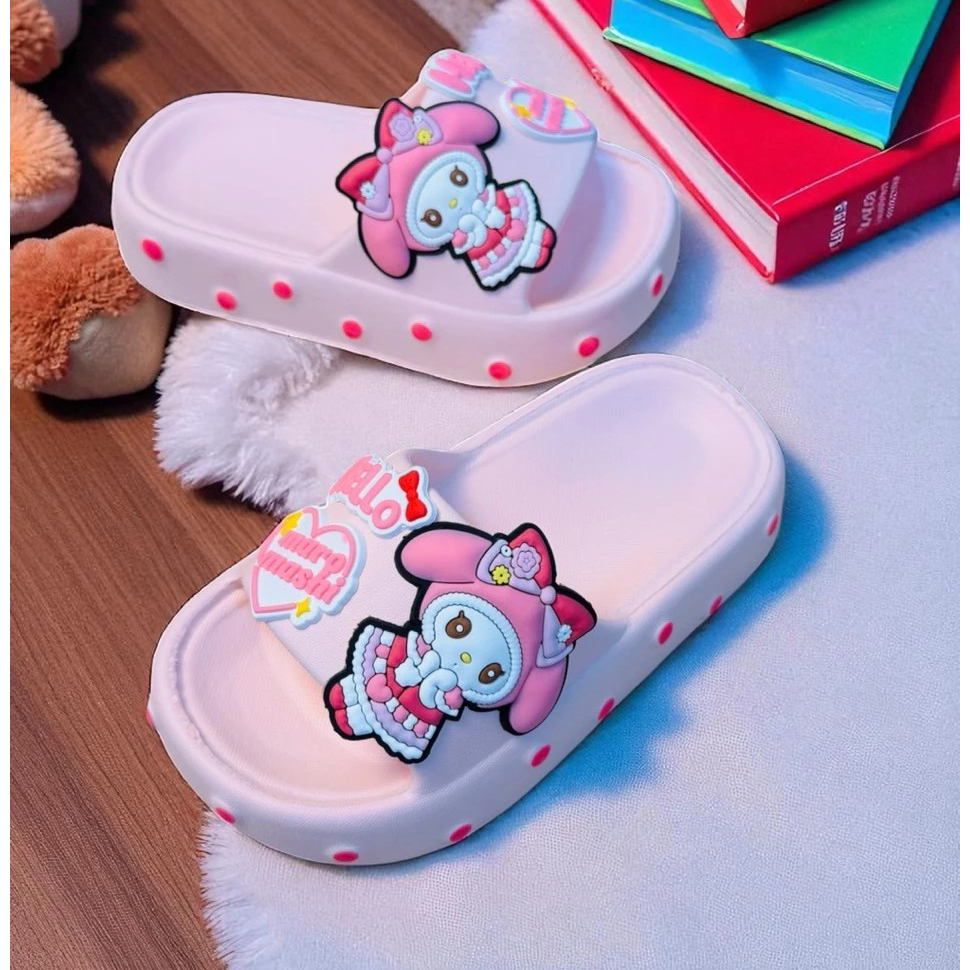 Dép bánh mì đế cong mùa hè thời trang cho bé gái cao 4 phân hình thỏ Rabbit siêu nhẹ mềm