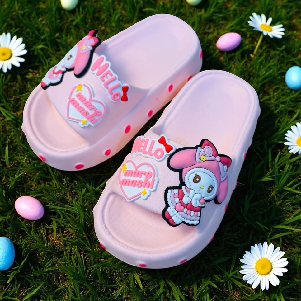 Dép bánh mì đế cong mùa hè thời trang cho bé gái cao 4 phân hình thỏ Rabbit siêu nhẹ mềm