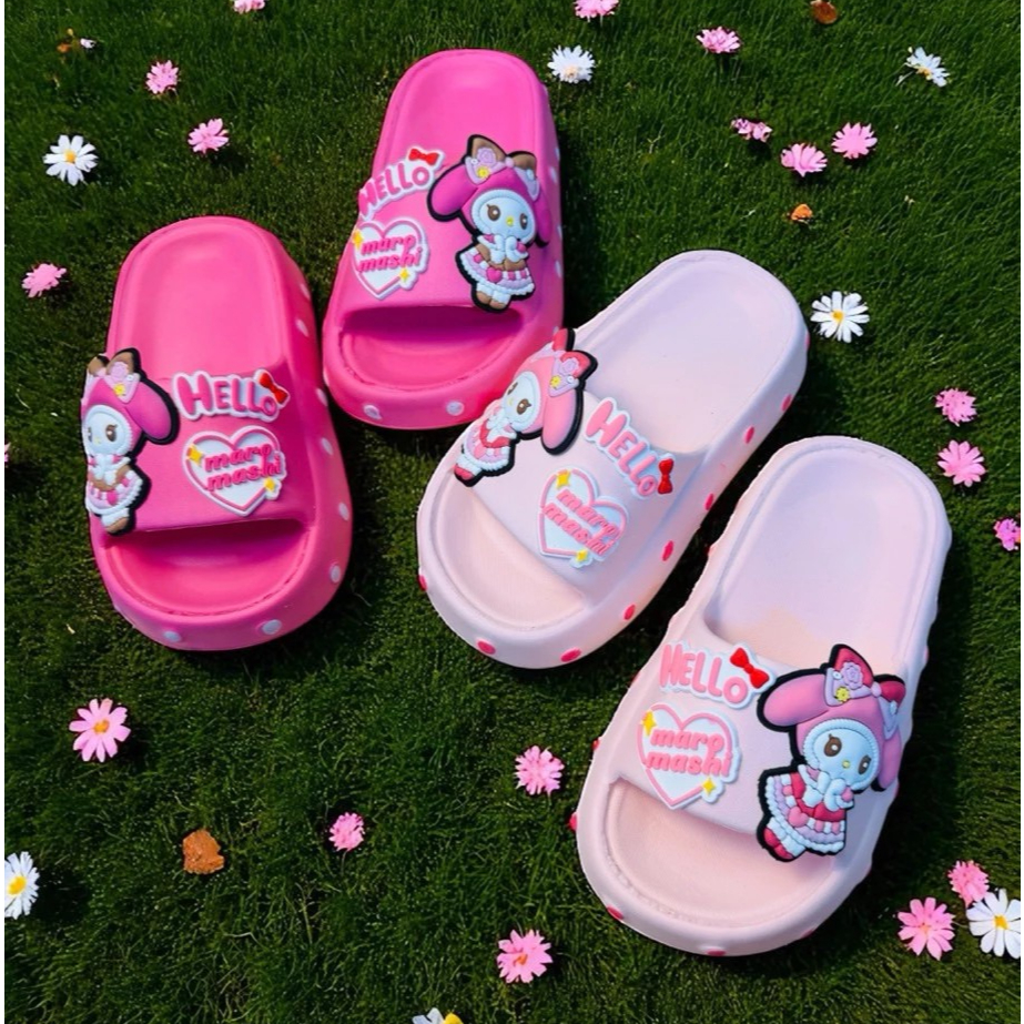 Dép bánh mì đế cong mùa hè thời trang cho bé gái cao 4 phân hình thỏ Rabbit siêu nhẹ mềm