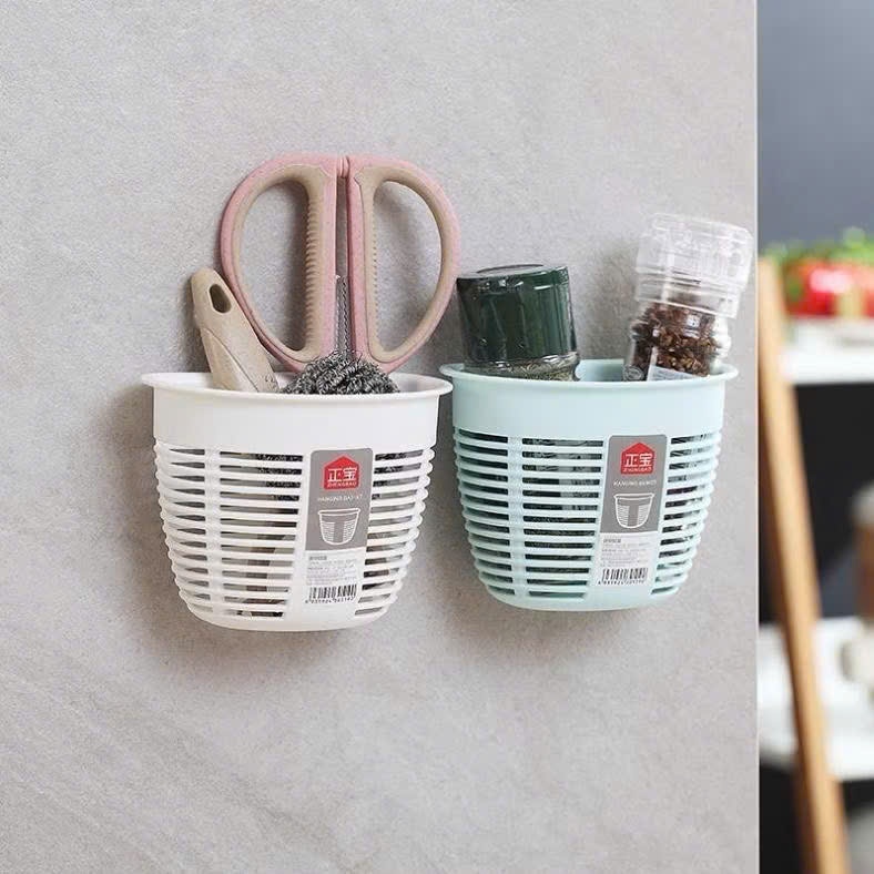 Giỏ Bán Nguyệt Dán Tường, Rổ Treo Tường Đựng Vật Dụng Tiện Lợi