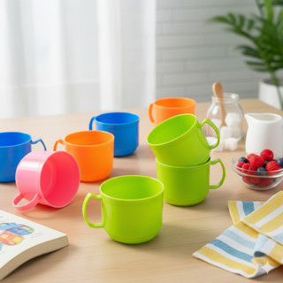 COMBO 5 Cốc ( Ly ) Tách uống nước có quai cho bé được làm từ chất liệu nhựa an toàn - nhiều màu