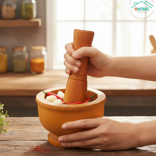 BỘ CHÀY CỐI GÕ TỰ NHIÊN NHIỀU SIZE 12CM.13CM.14CM.15CM CAO CẤP - HUNGHOME