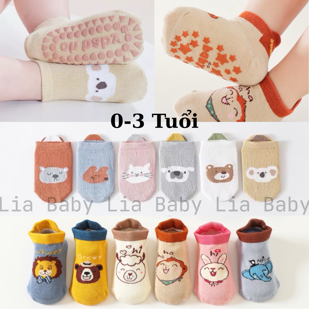 Tất vớ chống trượt cổ ngắn hình thú cho bé (KS01)
