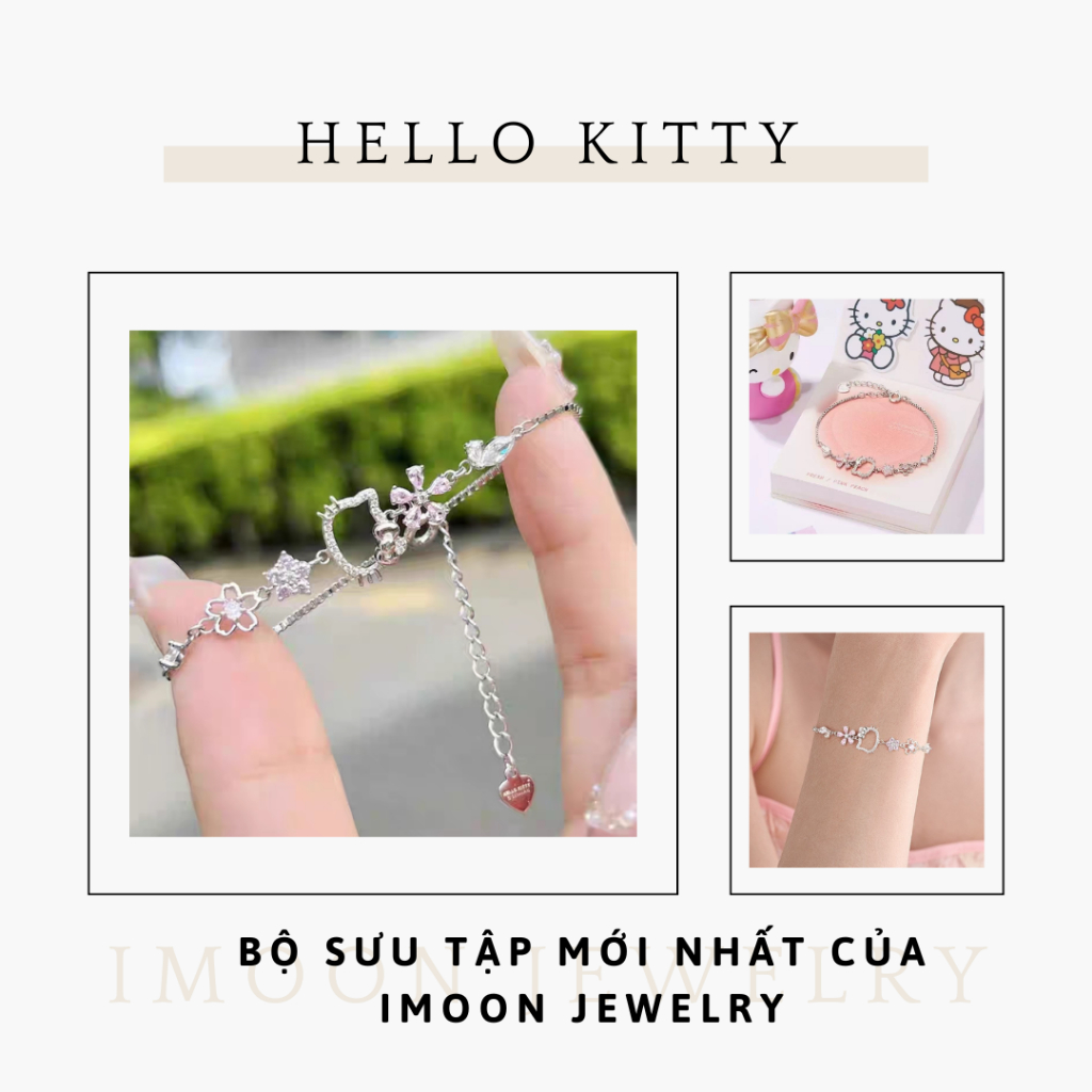 [ HỢP KIM BẠC Lắc tay Hello Kitty bạc S925 Tặng Người Yêu, Lắc Tay nữ không gỉ IMOON068