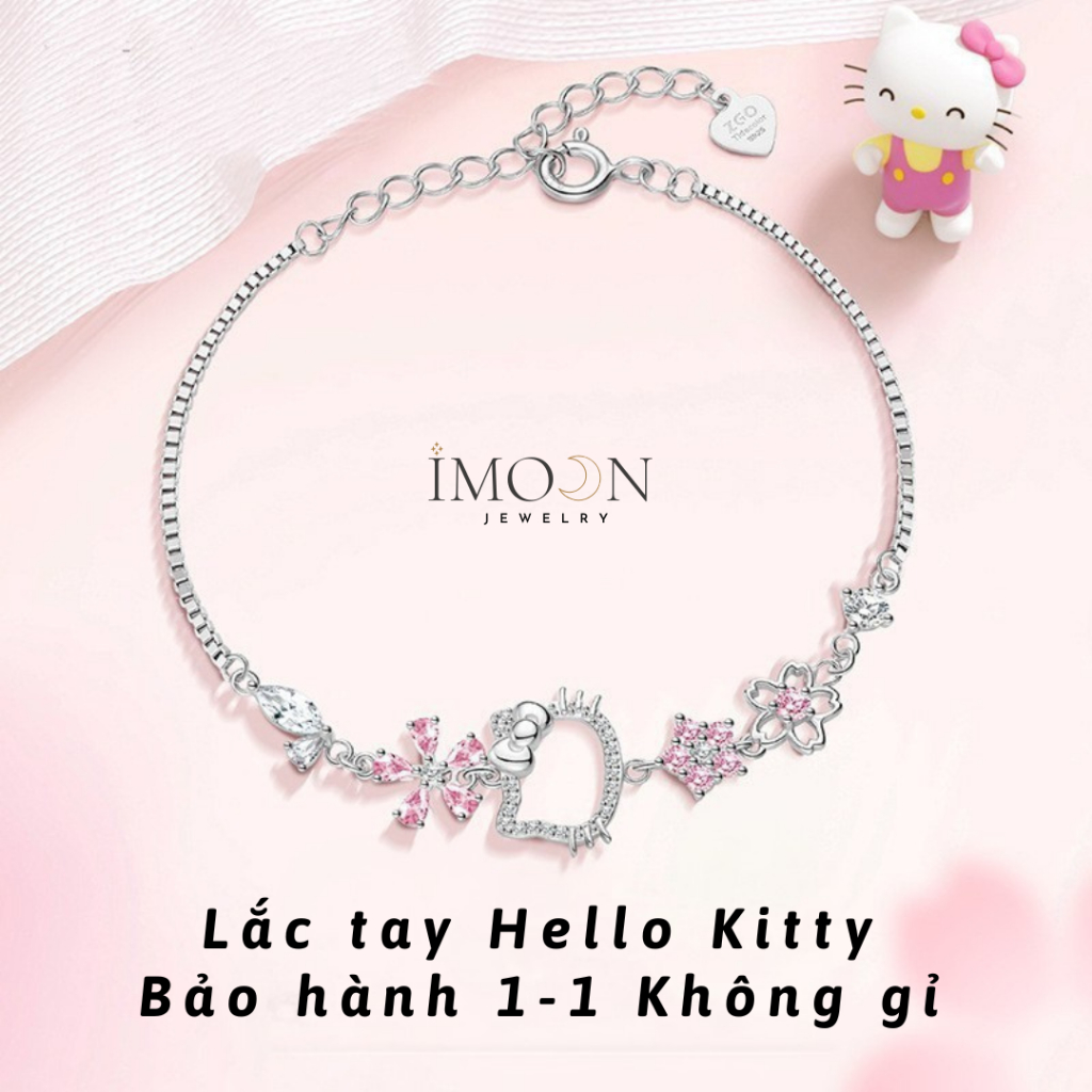 [ HỢP KIM BẠC Lắc tay Hello Kitty bạc S925 Tặng Người Yêu, Lắc Tay nữ không gỉ IMOON068