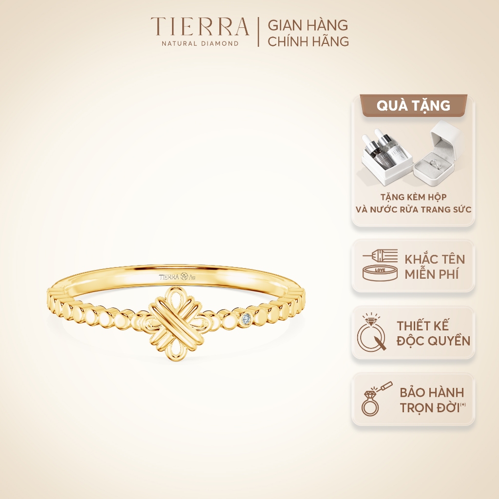 [CHAT TRƯỚC KHI ĐẶT] Nhẫn Thời Trang Tierra FNN5102 Vàng 10K/ 14K/ 18K Tấm CZ, Phụ Kiện Trang Sức Nữ