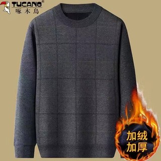 Áo Len Lót Lông Cổ Tròn Ấm Áp Mùa Đông Cho Nam Trung Niên AL128