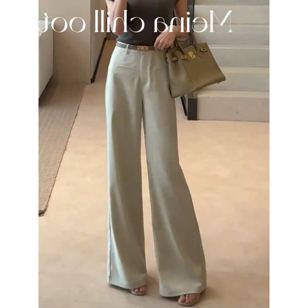 O.urs| Wide-leg Pant - Quần ống suông công sở - thanh lịch ( Màu kaki be đậm )