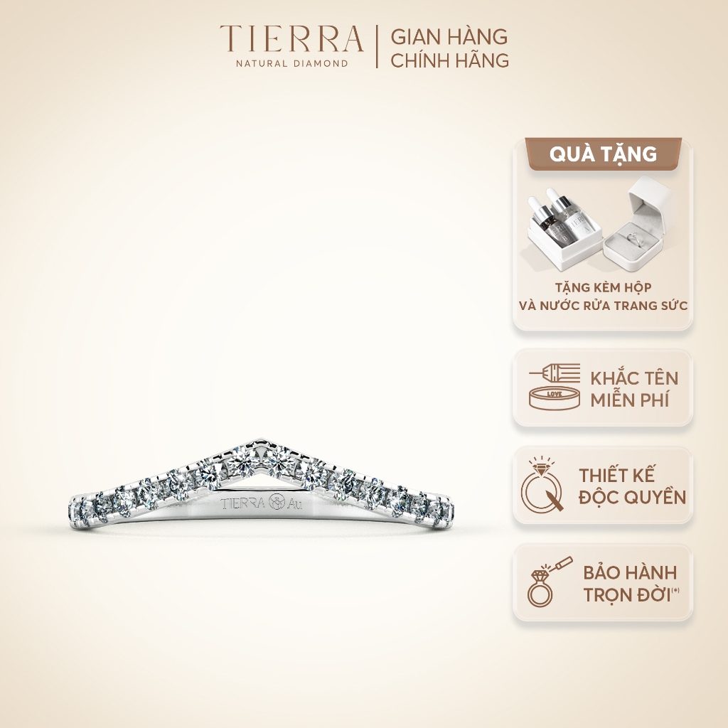 [CHAT TRƯỚC KHI ĐẶT] Nhẫn Thời Trang Tierra BCF0131 Vàng 10K/ 14K/ 18K Đính Đá CZ Lấp Lánh, Phụ Kiện Trang Sức Nữ