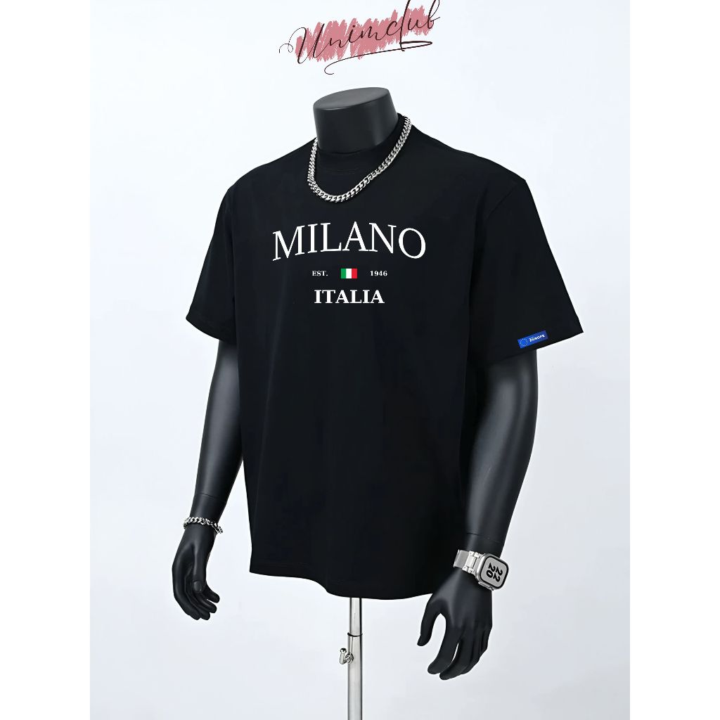 Áo Thun Graphic City Milan Form Boxy Nam Nữ Cổ Tròn Unim Store Phong Cách Streetwear Vải Cotton 250gsm ATPR