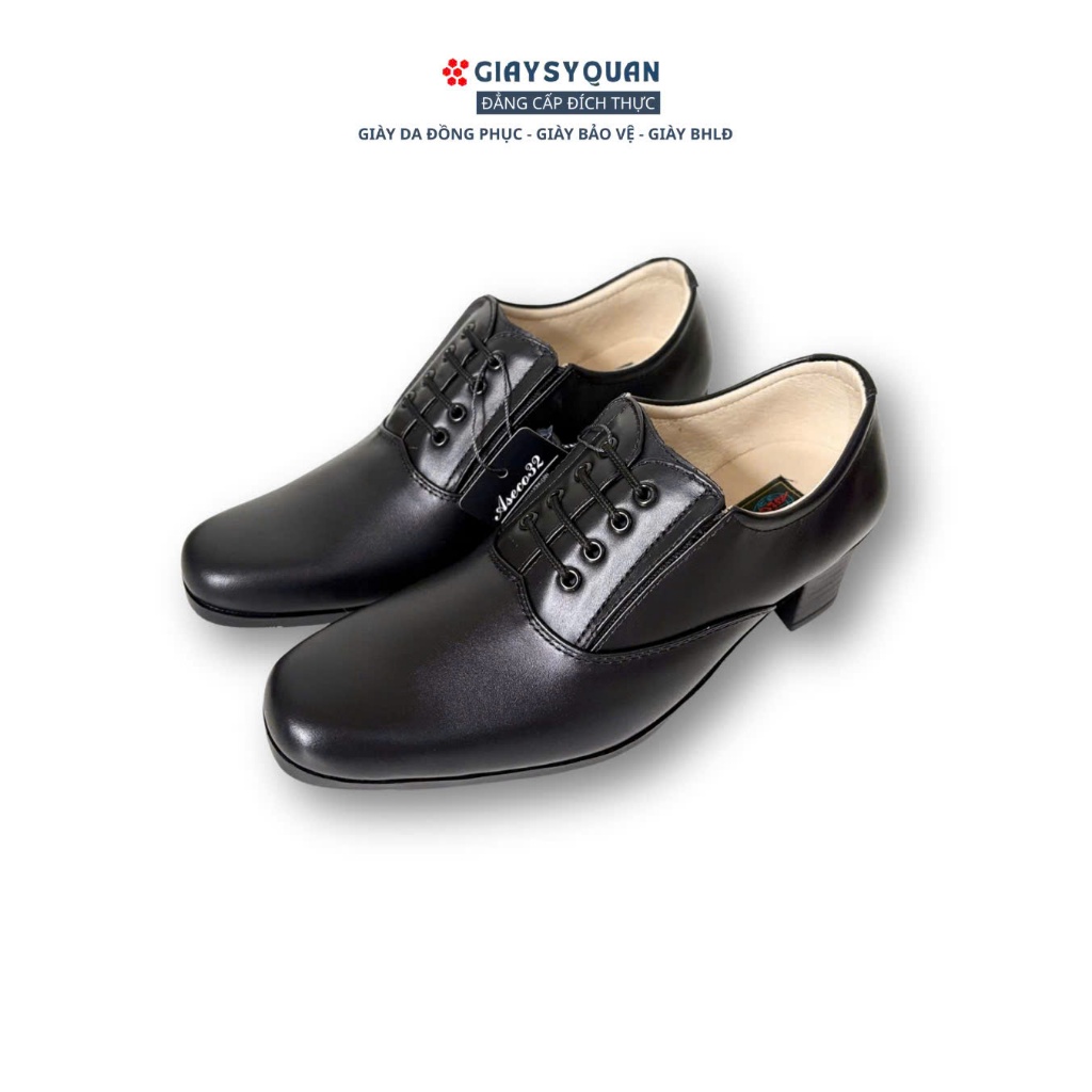 Giày Da Nữ Công Sở 607 Cao 5cm Thiết Kế Dây Ngang Có Bo Chun 2 Bên Thoải Mái Tiện Lợi Cho Phái Đẹp