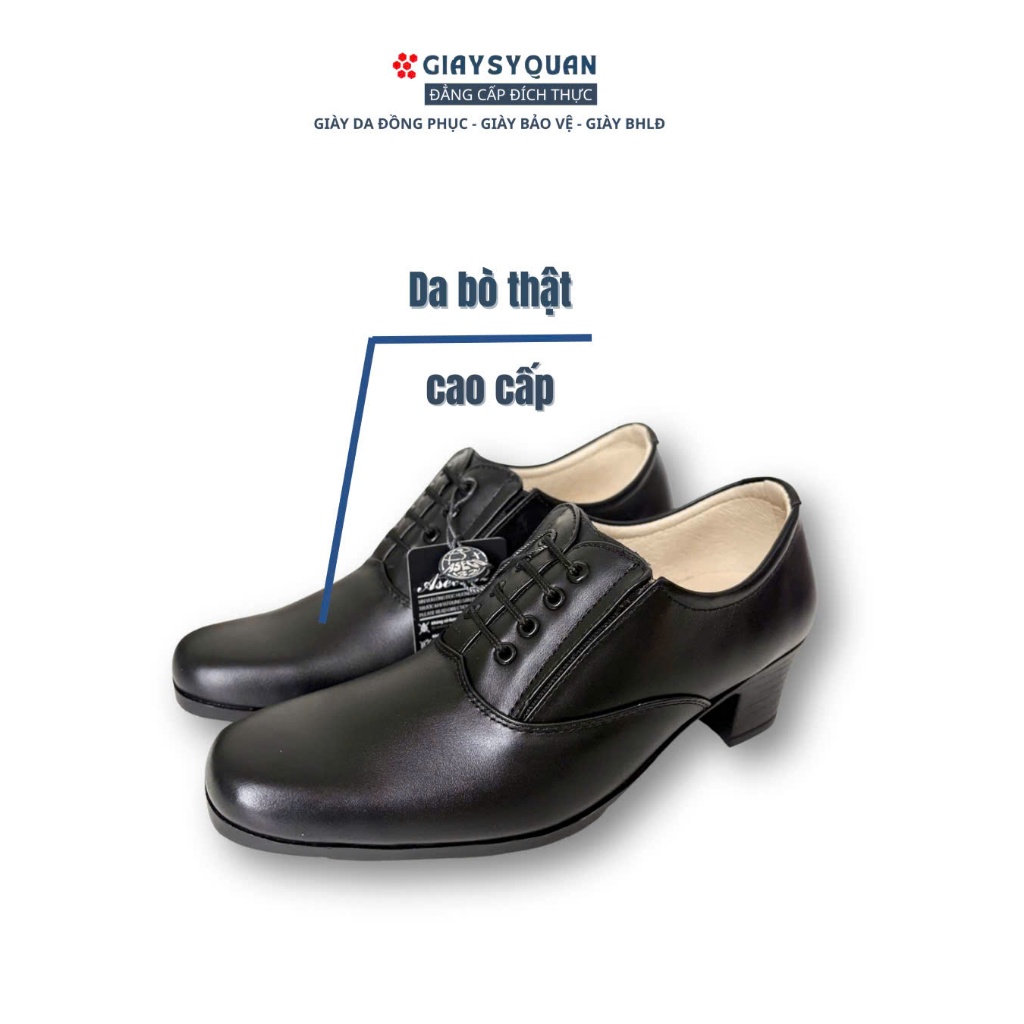 Giày Da Nữ Công Sở 607 Cao 5cm Thiết Kế Dây Ngang Có Bo Chun 2 Bên Thoải Mái Tiện Lợi Cho Phái Đẹp