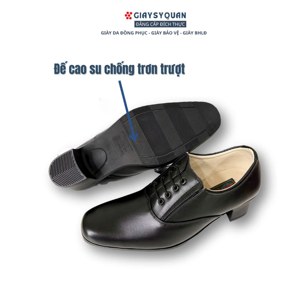 Giày Da Nữ Công Sở 607 Cao 5cm Thiết Kế Dây Ngang Có Bo Chun 2 Bên Thoải Mái Tiện Lợi Cho Phái Đẹp