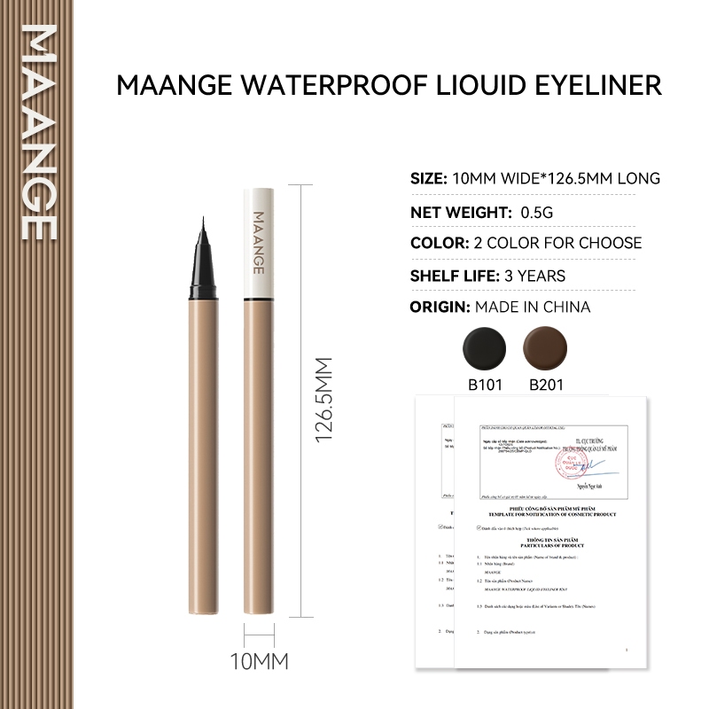 MAANGE Bút kẻ mắt dạng lỏng chống thấm nước lâu trôi nhanh khô Đen và nâu 0.5g E01 | BigBuy360 - bigbuy360.vn