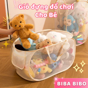 Giỏ Đựng Đồ Chơi Đa Năng Gấp Gọn Cho Bé BIBA BIBO, Túi Lưới Đựng Quần Áo Thoáng Khí Tiện Lợi Trẻ Em