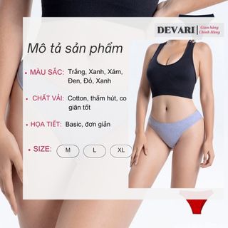 Quần lót nữ cotton kháng khuẩn khử mùi mềm mại thoáng mát tôn dáng gợi cảm DEVARI L261