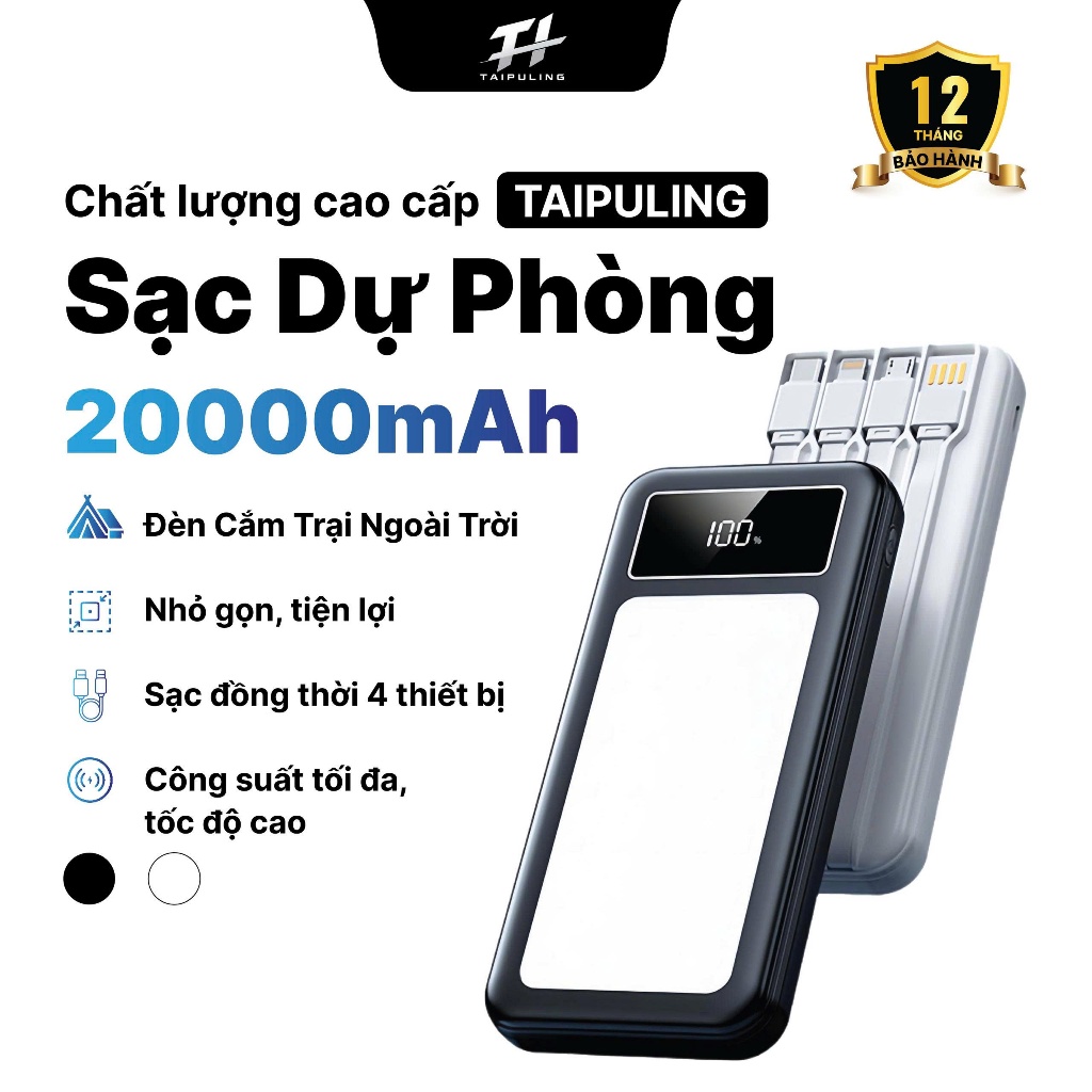 Củ Sạc Nhanh S012 Chính Hãng TAIPULING  , Hỗ Trợ Sạc Không Dây,Củ Sạc có chứng nhận ,BH 12 Tháng LED