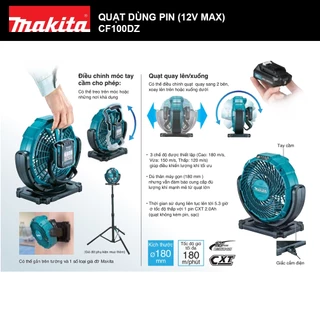 Quạt dùng pin 12V Makita CF100D | Makita Việt Nam