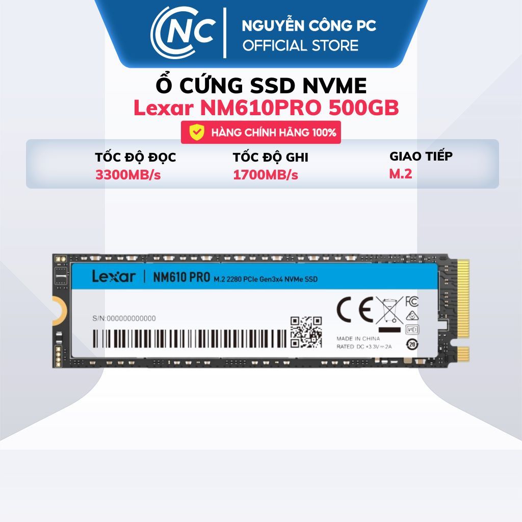 Ổ cứng SSD Lexar NM610PRO 500GB NVMe M2- - BH 36 tháng