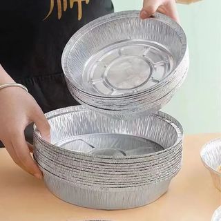 Combo 150 khay giấy bạc lót nồi chiên không dầu 18cm chống dính tiện lợi dùng nướng tặng kèm 10 khay
