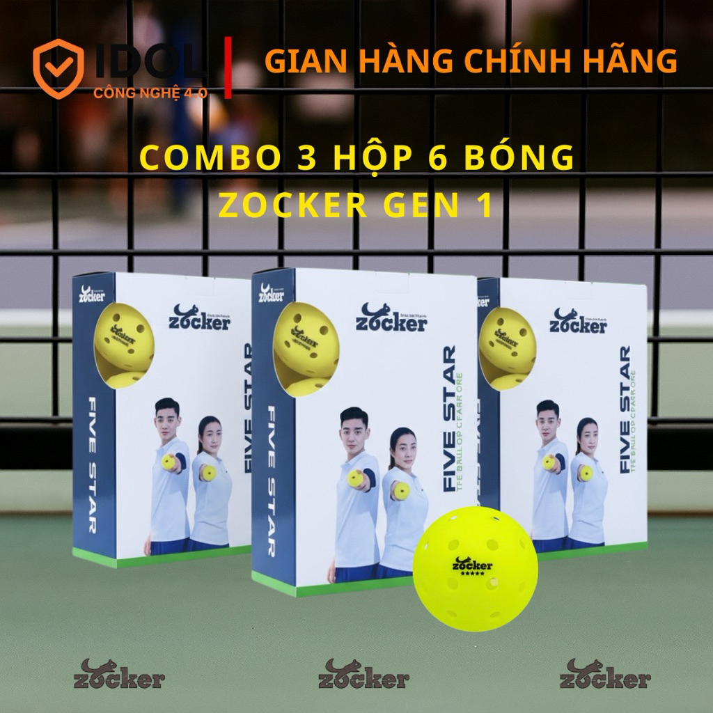 [COMBO 3 HỘP BÓNG 6] Bóng Pickleball Zocker Fivestar Gen 1 – Chính Hãng ...