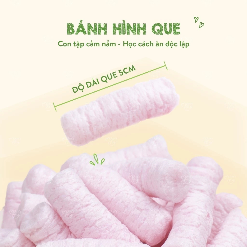 Bánh ăn dặm Mămmy rau củ trái cây tự nhiên bổ sung canxi giúp bé phát triển toàn diện, hộp 12g