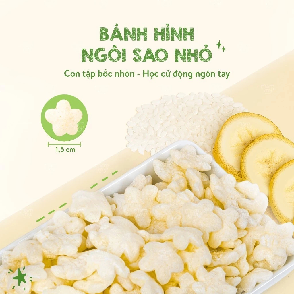 Bánh ăn dặm Mămmy rau củ trái cây tự nhiên bổ sung canxi giúp bé phát triển toàn diện, hộp 12g