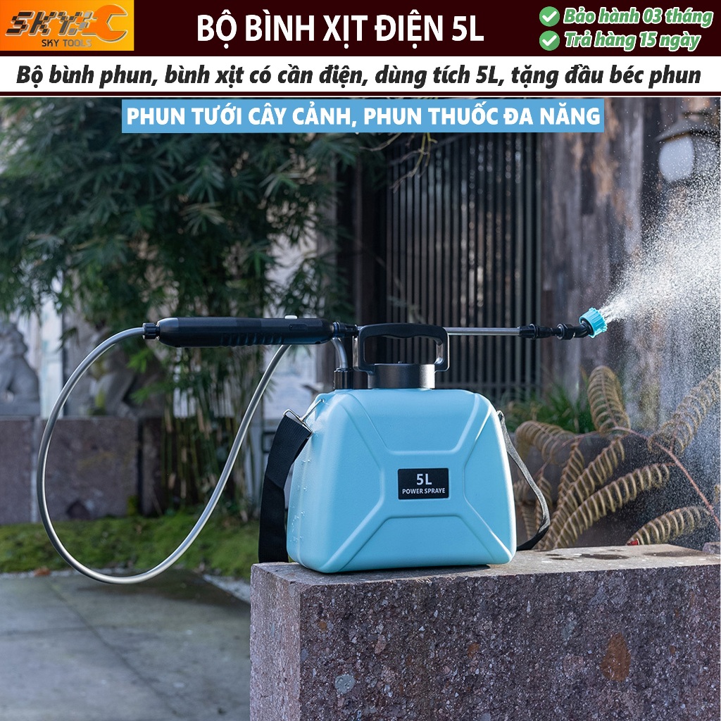 Bình Xịt Nước Tưới Cây Chạy Điện 5L Tiện Dụng, đa năng. Bảo hành 3 tháng